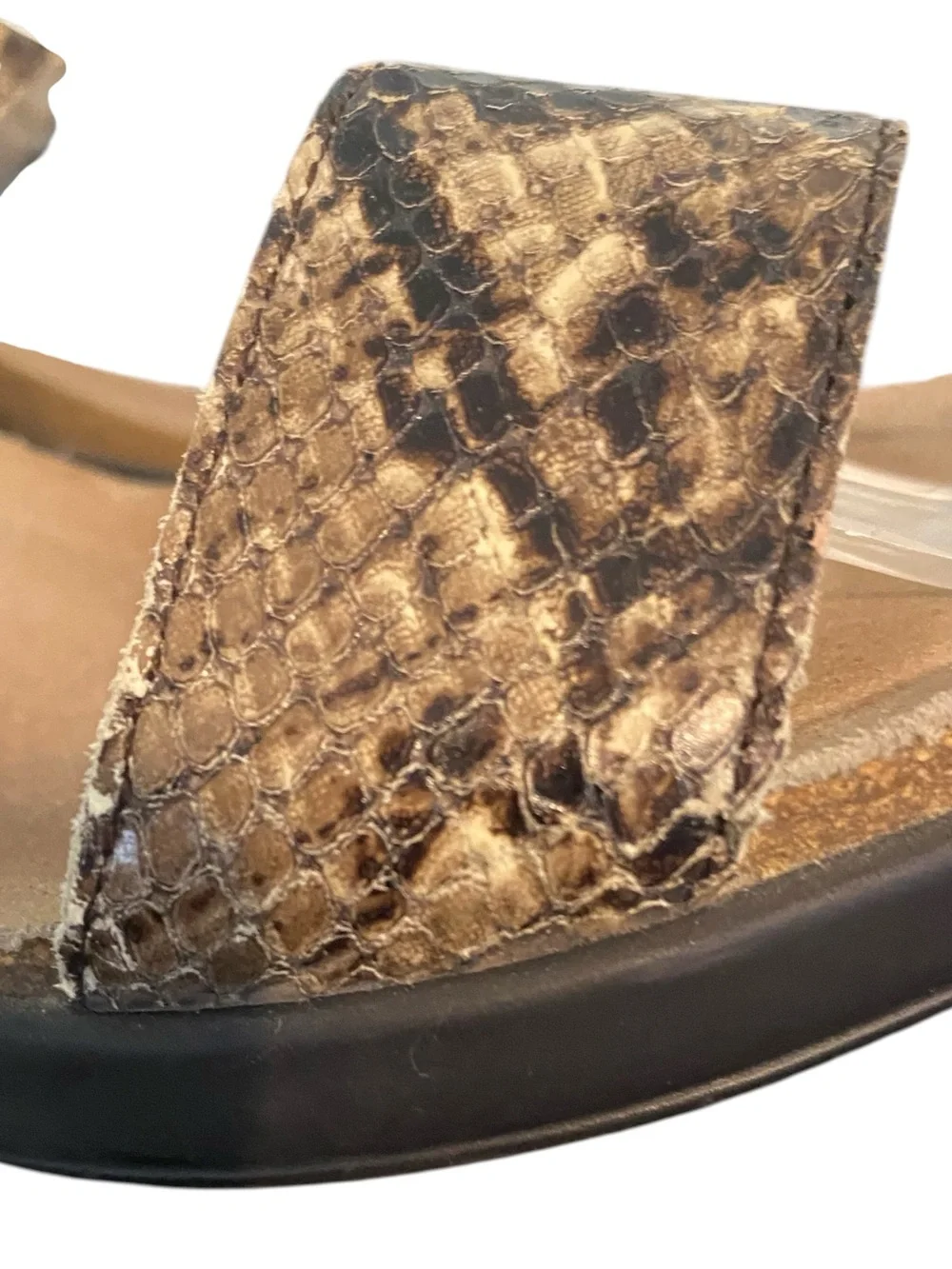 Women's Mephisto Air Relax  Snakeskin Print Wedge Slide Sandals Size 37